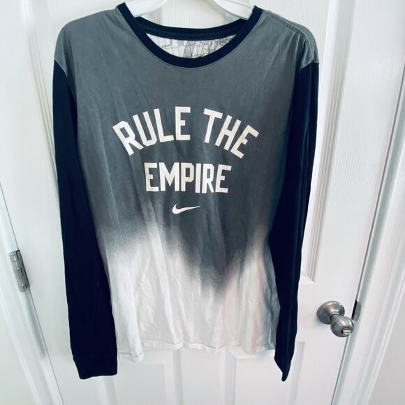 Nike Rule The Empire Shirt Mens Size medium Long Sleeve Crew Ombre Gray Black - Picture 1 of 6